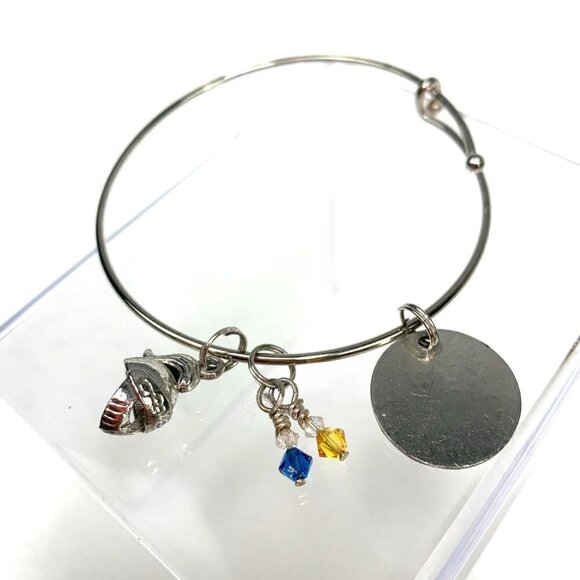 AHS Football Charm Bracelet - Silver/Blue/Yellow, Expands 2"- 3.5" - Picture 2 of 2
